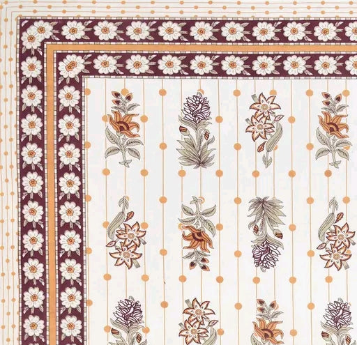 Handblock Printed Cotton Bedsheet Set | Traditional Jaipuri Floral Design