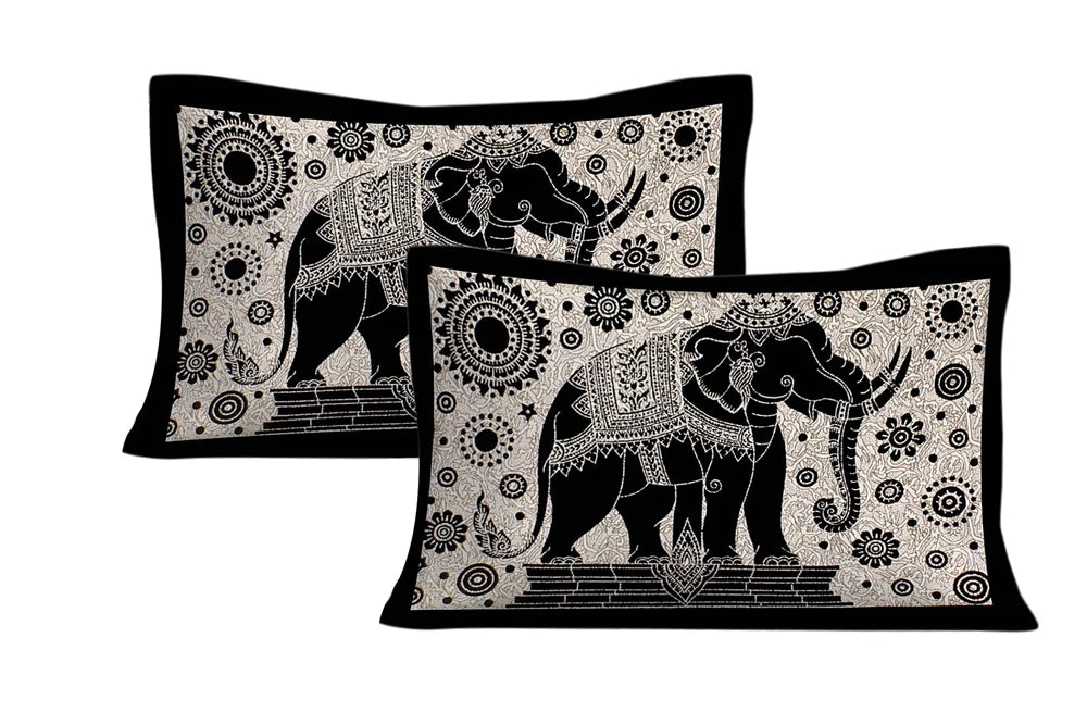 Traditional Tree of Life Bedsheet Set | Majestic Elephant Print | 100% Cotton