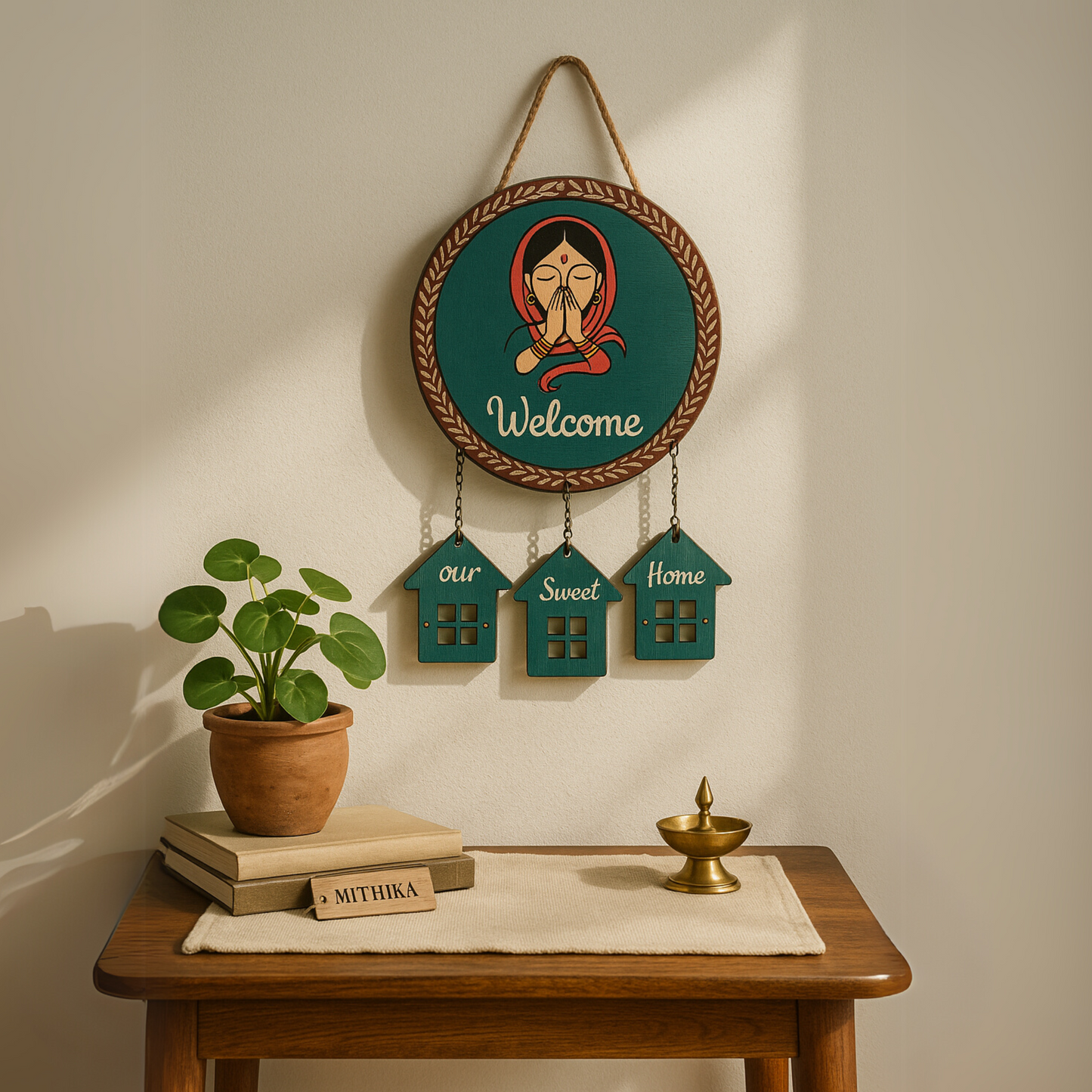Welcome , Wall Hanging , Home Decor ,  Mithika , Gift , Gifting , Door hanging , Entrance