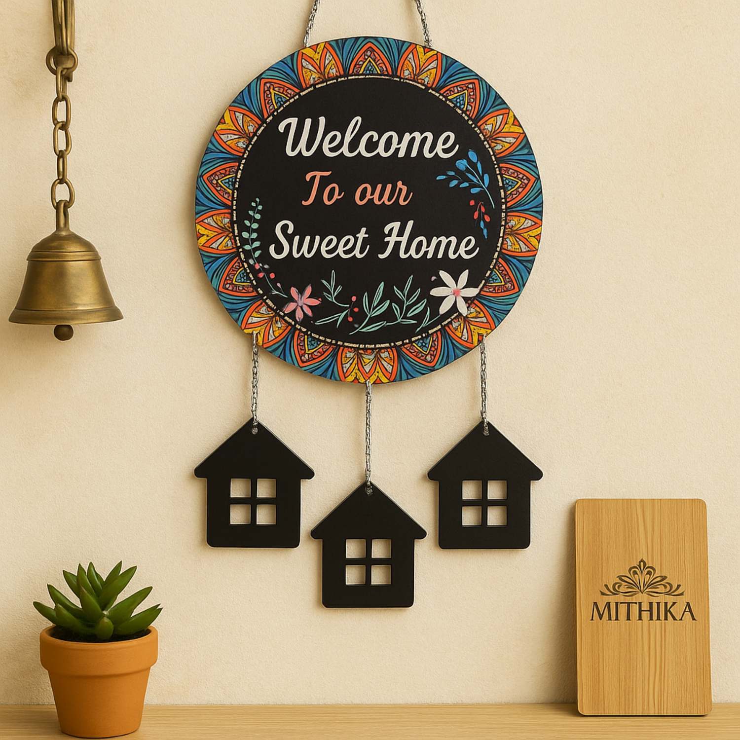Welcome , Wall Hanging , Home Decor ,  Mithika , Gift , Gifting , Door hanging