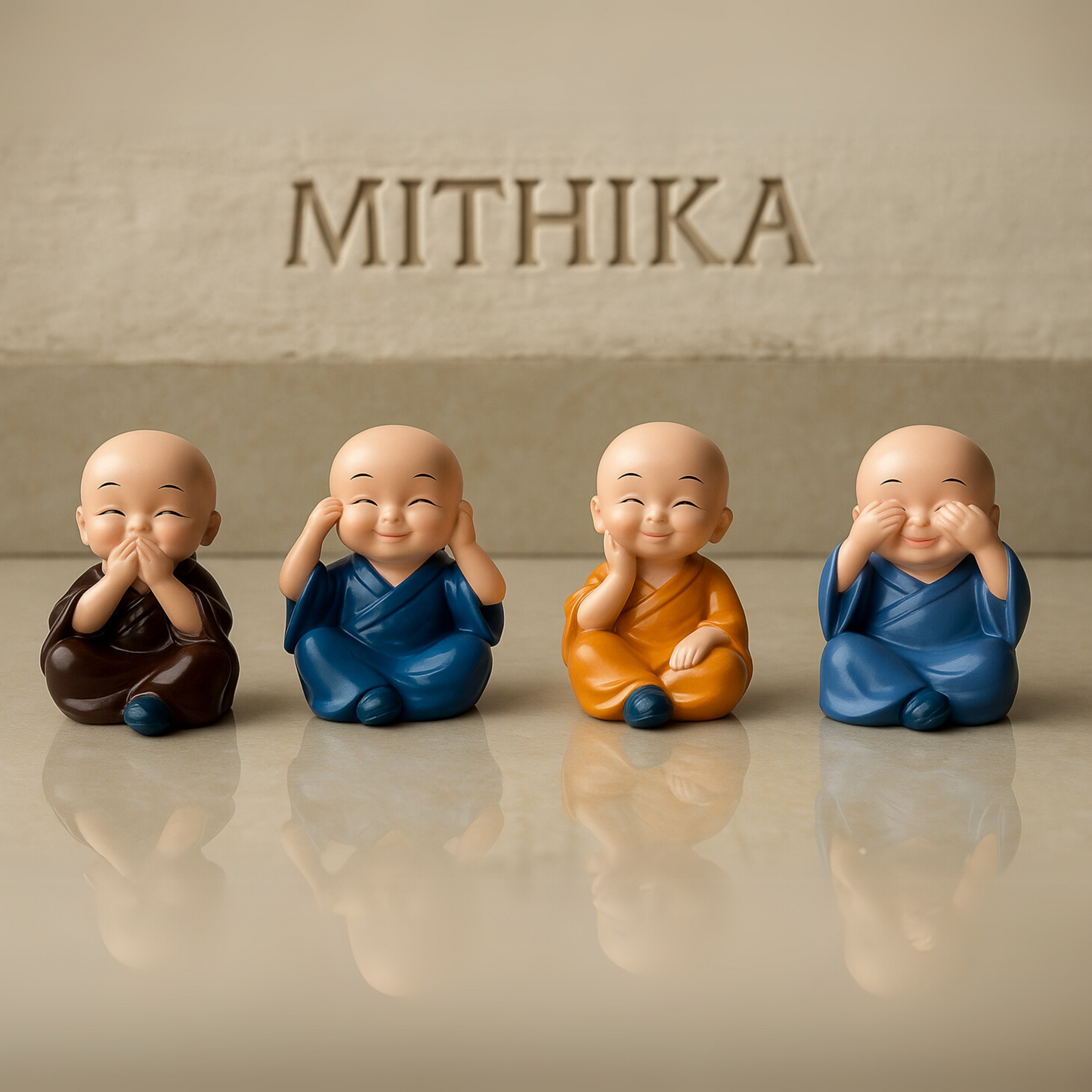 Happy Monk Figurines – Set of Four