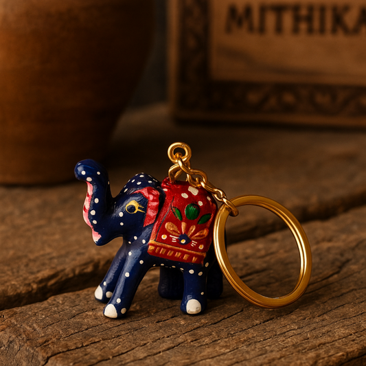 Hand-Painted Elephant Keychain – Royal Rajasthani Charm