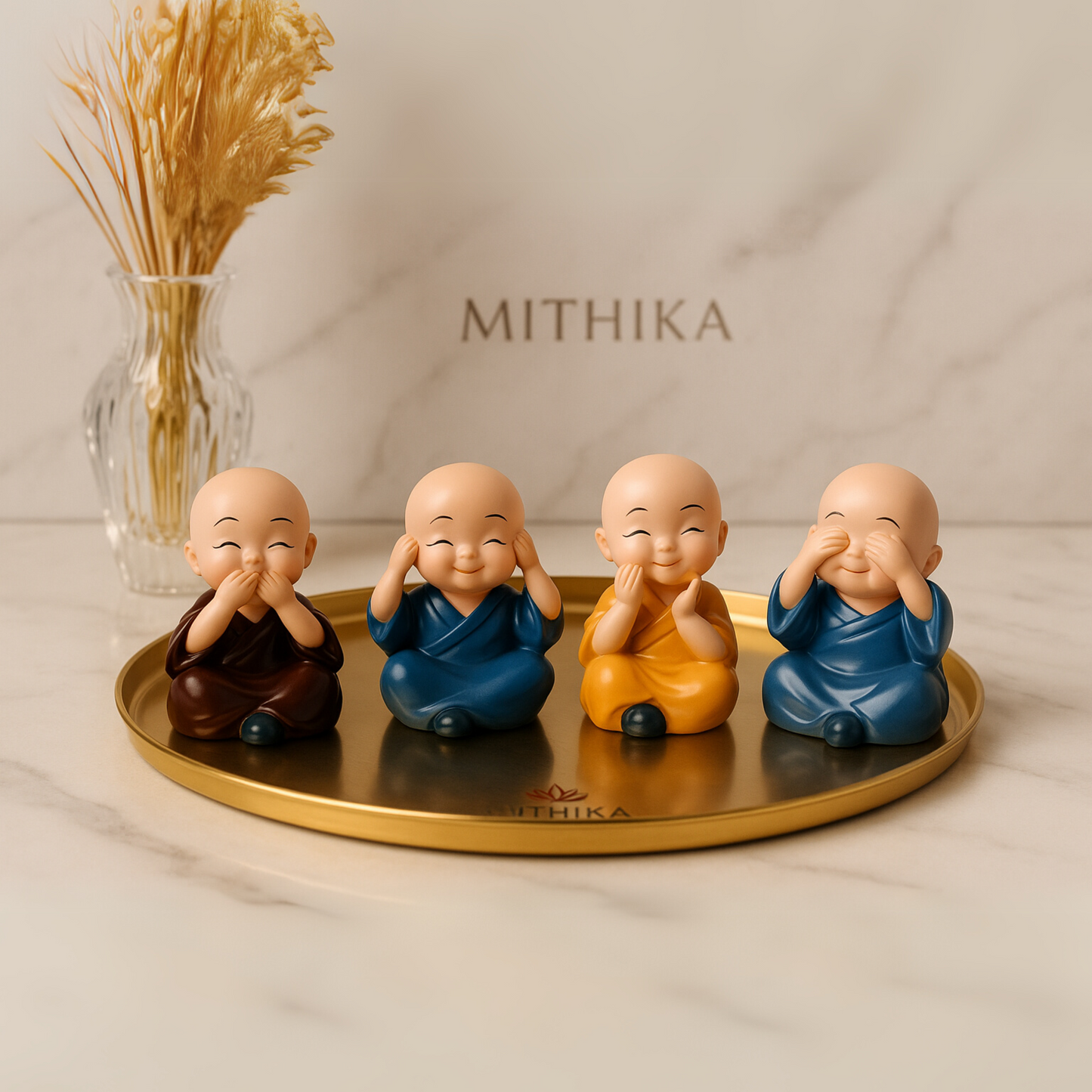 Happy Monk Figurines – Set of Four
