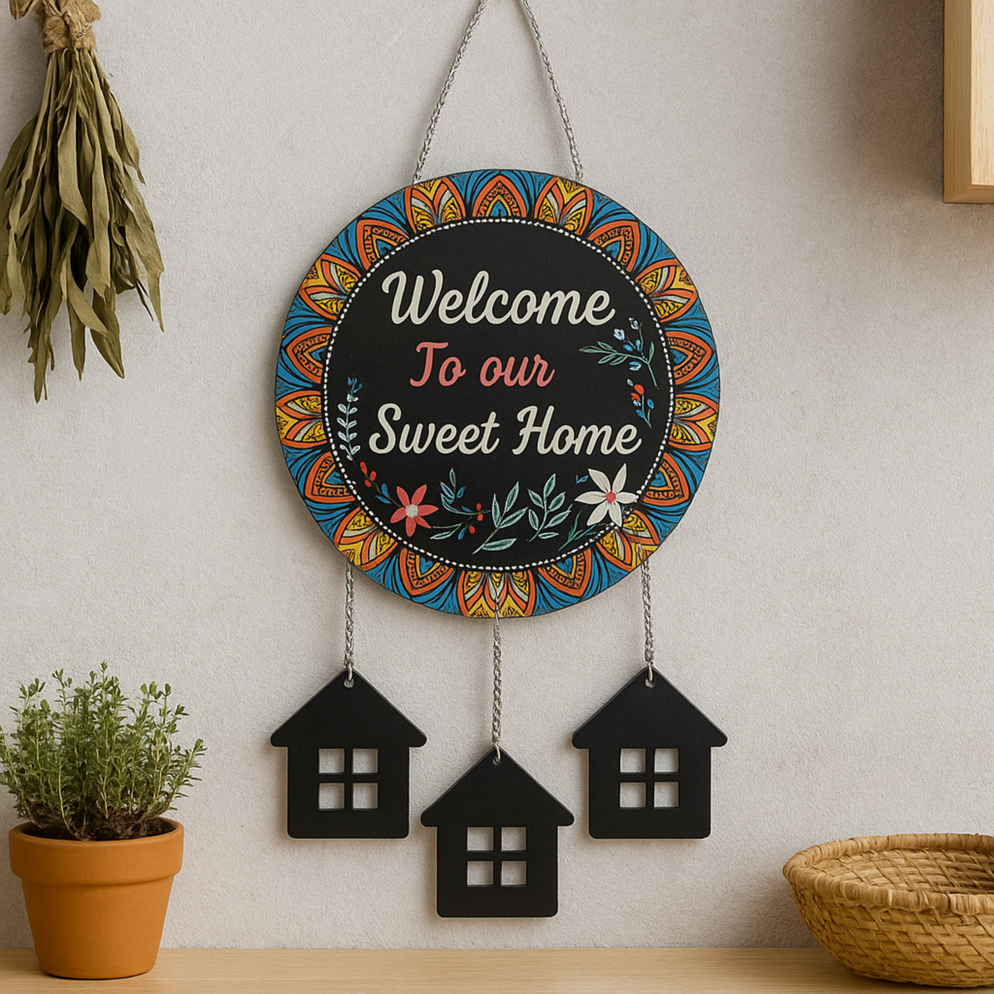 Welcome , Wall Hanging , Home Decor ,  Mithika , Gift , Gifting , Door hanging , Entrance