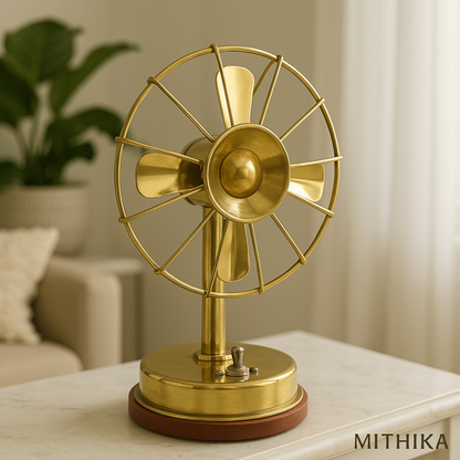 Brass Retro Functional Desk Fan – Vintage Finish Showpiece