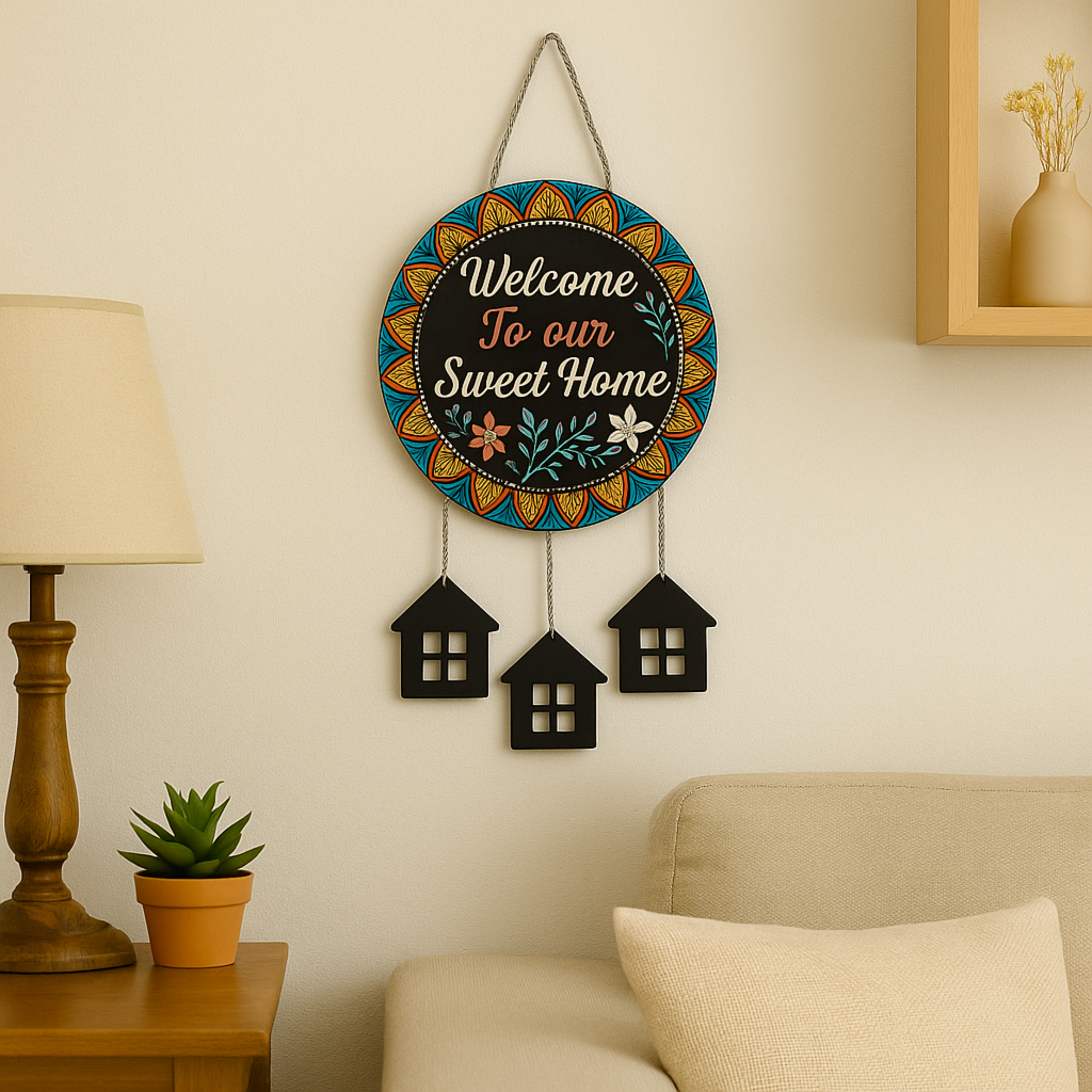 Welcome , Wall Hanging , Home Decor ,  Mithika , Gift , Gifting , Door hanging , Entrance
