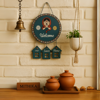 Welcome , Wall Hanging , Home Decor ,  Mithika , Gift , Gifting , Door hanging , Entrance