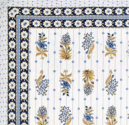 Handblock Printed Cotton Bedsheet Set | Traditional Jaipuri Floral Design