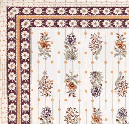 Handblock Printed Cotton Bedsheet Set | Traditional Jaipuri Floral Design