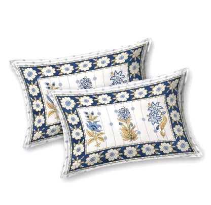 Handblock Printed Cotton Bedsheet Set | Traditional Jaipuri Floral Design